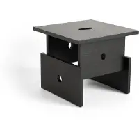 HAY Wood Box Beistelltisch, schwarz, Eiche, Höhe 35 cm - , Wood Box, Schwarz, für Wohnzimmer, Holz, Landhaus / Rustikal