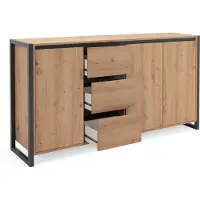CALICOSY Denver 3 Sideboard/Industrie-Look/Anthrazit
