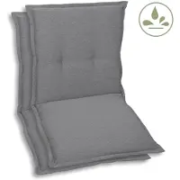 GO-DE Textil, Sesselauflage Niederlehner, 2er Set, Farbe: grau, Maße: 100 cm x 50 cm x 7 cm, Rueckenhoehe: 52 cm