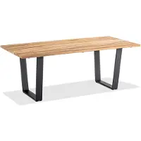 Niehoff - Teak-Gartentisch Noah - Aluminium 220 x 95 cm Teak recycelt Trapezkufe