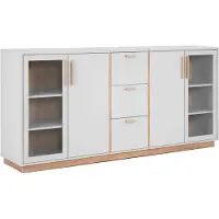 CALICOSY Highboard Sideboard Split | steingrau / Jackson Hickory