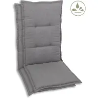 GO-DE Textil, Sesselauflage Hochlehner, 2er Set, Farbe: grau, Maße: 120 cm x 50 cm x 7 cm, Rueckenhoehe: 70 cm