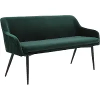 SalesFever Sitzbank "Komfortable Sitzbank", grün (tannengrün, schwarz, schwarz), B:160cm H:85cm T:61cm, Metall, Polyester, Sitzbänke, Sitzbank, mit Armlehnen und Rückensteppung
