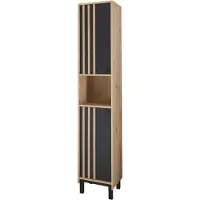 Bega BBK Volano Hochschrank Holzwerkstoff in Artisan Eiche Optik, Schwarz
