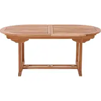 Möbilia Gartentisch oval 180 cm | ausziehbar auf 240 cm | mit Schirmaussparung | B 180 x T 100 x H 75 cm | natur | 11020017 | Serie GARTEN