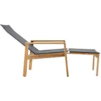 Solpuri Safari Deck Chair, inkl. Hocker Teak/Softex coal