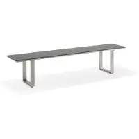 Niehoff - Gartenbank Nemo - HPL HPL Granit 220 x 40 cm Edelstahl gebürstet