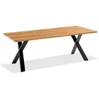 Niehoff Noah Tisch Aluminium X-Gestell Anthrazit/Teak