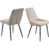 Möbilia Polsterstuhl MÖBILIA, beige (beige, schwarz, beige), B:52cm H:86cm T:56cm, Stühle, Polsterstuhl