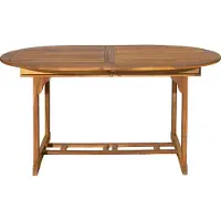 Möbilia Gartentisch ausziehbar Akazie natur 150/200x100x75 cm