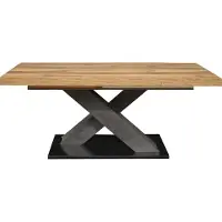 Mäusbacher Esstisch ausziehbar Elene 180x90x76 Graphit/Plankeneiche 13984-180