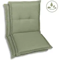GO-DE Textil, Sesselauflage Niederlehner, 2er Set, Farbe: hellgruen, Maße: 100 cm x 50 cm x 7 cm, Rueckenhoehe: 52 cm