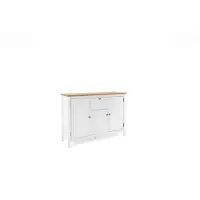 CALICOSY Kommode Berge 120cm 3 Türen und 1 Schublade - weiß/Eiche