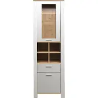 Mäusbacher Nele Standvitrine Holzwerkstoff 1 Tür 1 Schubkasten 1 Rahmentür mit Glas