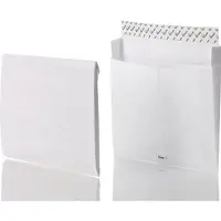 Bong Faltentaschen Tyvek Expander ca. DIN C4 ohne Fenster weiss mit 7,0 cm Falte, 50 St.
