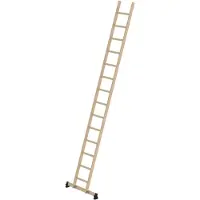MUNK Günzburger Steigtechnik MUNK Holz-Anlegeleiter mit nivello-Traverse 14 Sprossen