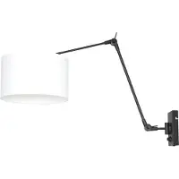 Steinhauer Wandleuchte Prestige Chic 1-flammig Matt Schwarz / Chintz weiß 80x30cm