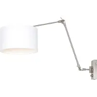 Steinhauer Wandleuchte Prestige Chic 1-flammig Stahl gebürstet / Chintz weiß 80x30cm