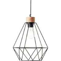 Brilliant Drewno Pendelleuchte 25cm schwarz/holzfarbend schwarz/holzfarbend 99530/76