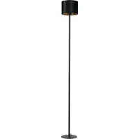 Masterlight Schwarze Stehlampe Venus 175cm mit schwarzem Lampenschirm