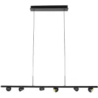 Steinhauer 6-flammige Pendelleuchte Marcadore gerade schwarz