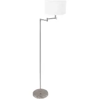 Steinhauer Stählerne Stehlampe mit weißem Schirm Mexlite Bella