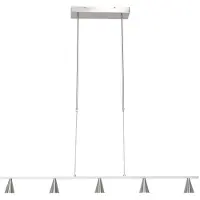 Steinhauer Pendelleuchte Vortex 5-flammig Stahl gebürstet 120x9,5cm