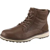 Tommy Hilfiger Schnürboots "CORPORATE W LTH LACE BOOT", Herren, Gr. 40, braun (dunkelbraun), Leder, Veloursleder, unifarben, Schuhe Schnürboots, Schnürstiefelette mit Ziernähten und Anziehlasche