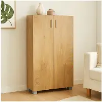 HTI Sideboard Kommode mit 2 Türen Baumscheibe Schrank mit Stauraum 60 x 115 cm