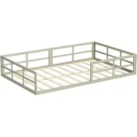 VitaliSpa Bodenbett aus Metall Minno Greige 205 x 125 cm ohne Matratze, Model 56643