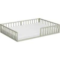VitaliSpa Bodenbett aus Metall Minno Greige 140x200 mit Matratze, Model 57761