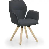 NIEHOFF SITZMÖBEL Merlot Design-Armlehenenstuhl Stativ-Gestell Massivholz/Stoff