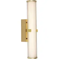 Licht-Erlebnisse LED Spiegelleuchte Metall Glas Dimmer IP44 H: 43 cm in Gold länglich 3000 K warmweißes Licht 1309 lm