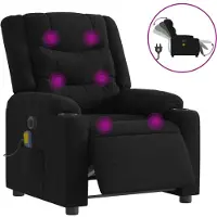 vidaXL Massagesessel Elektrisch Schwarz Stoff