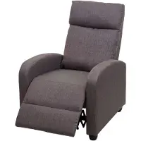Mendler Fernsehsessel MCW-F76, Relaxsessel Sessel Liegesessel, Liegefunktion verstellbar Stoff/Textil grau-braun