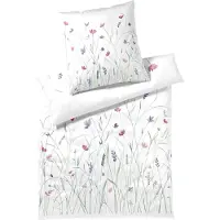 Elegante Mako-Satin Bettwäsche-Garnitur Highlife Farbe weiss Größe 135x200+80x80