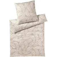 Elegante Mako-Satin Bettwäsche Maison Leaves natur 135x200 cm + 80x80 cm