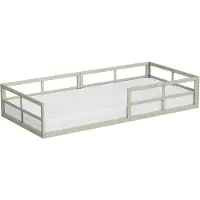 VitaliSpa Bodenbett aus Metall Minno Greige 90x200 mit Matratze, Model 57755