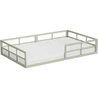 VitaliSpa Bodenbett aus Metall Minno Greige 120x200 mit Matratze, Model 57759