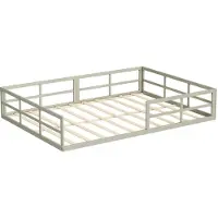 VitaliSpa Bodenbett aus Metall Minno Greige 205 x 145 cm ohne Matratze, Model 56647