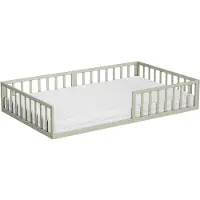 VitaliSpa Bodenbett aus Metall Minno Greige 120x200 mit Matratze, Model 57757