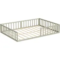VitaliSpa Bodenbett aus Metall Minno Greige 205 x 145 cm ohne Matratze, Model 56645