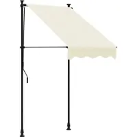 vidaXL Markise Einziehbar Creme 100x150 cm Stoff und Stahl