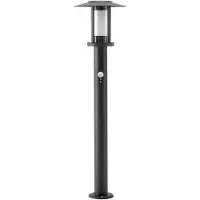 LINDBY LED-Wegelampe Gregory, 76cm, Sensor, dunkelgrau, IP44