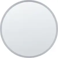 Beliani Badspiegel Silber Glas und Aluminium ø 79 cm Rund mit LED-Beleuchtung Touch-Sensor Antibeschlag Modern Badezimmer Möbel Ausstattung