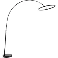 LUCANDE Virvera LED Stehleuchte Black - , Virvera, Schwarz, für Wohnzimmer, Metall, Modern