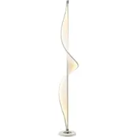 LUCANDE Edano Stehleuchte White/Chrome - , Edano, dimmbar, Weiß, für Wohnzimmer, Stoff / Textil, Modern