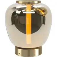 Eglo Fruitera LED-Tischlampe gold 25 cm Glas CCT - , Fruitera, dimmbar, Gold / Messing, für Wohnzimmer, Glas, Modern