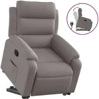 vidaXL Relaxsessel mit Aufstehhilfe Taupe Stoff