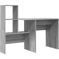 vidaXL Schreibtisch Graues Sonoma Holzwerkstoff 131,5 x 50 x 106,5 cm